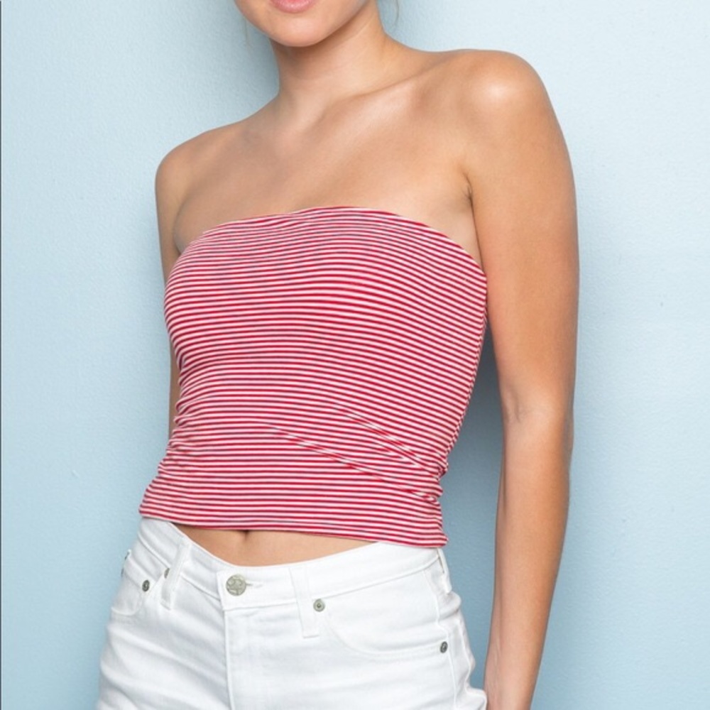 brandy melville white and red striped